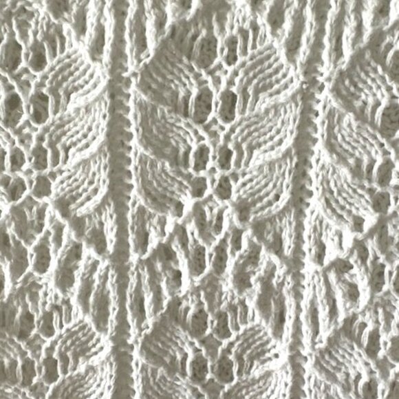 Jeanne Pierre White Cotton Lace Sweater with Scalloped Edges - Picture 3 of 6